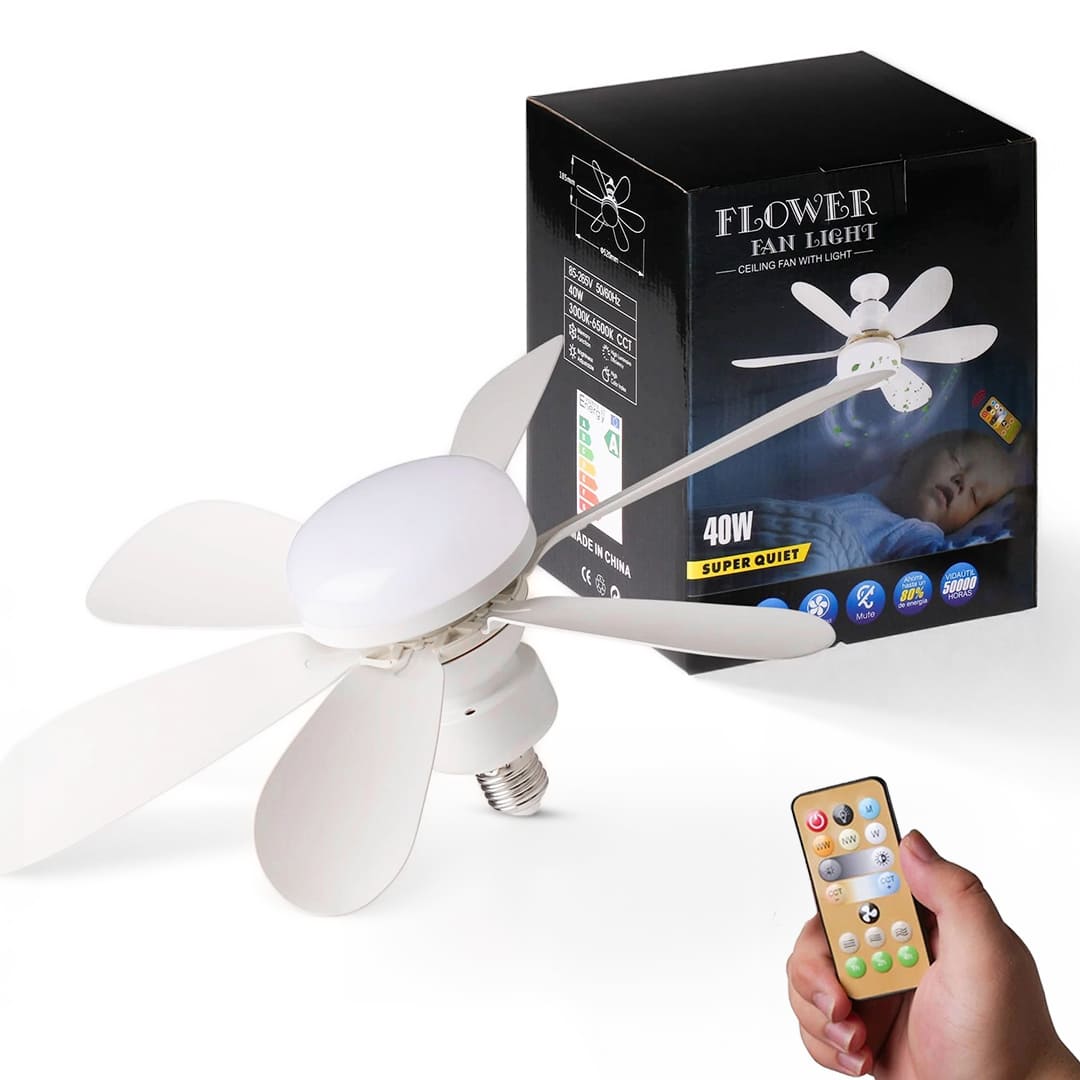 Bombillo Ventilador 2 En 1 Con Control Remoto
