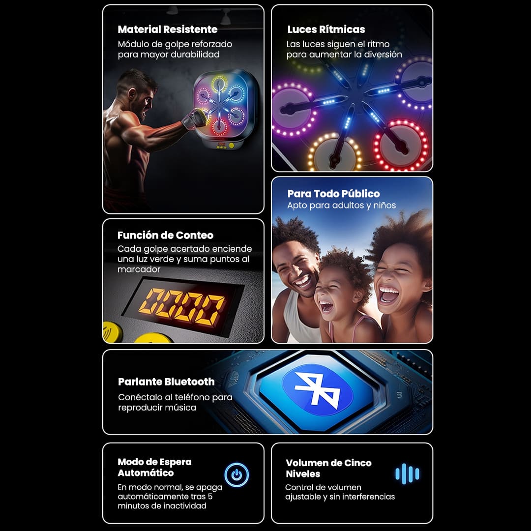 Maquina De Boxeo Portátil Musical Bluetooth