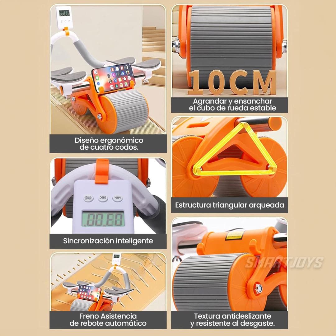 Rueda Abdominal Rebote Automático Con Temporizador