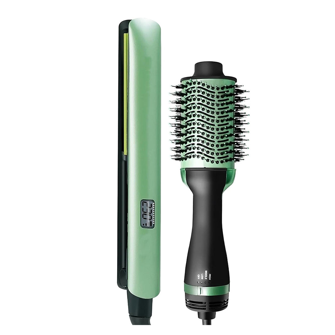 Combo 2 en 1 Plancha + Cepillo Secador Cabello RE-2501