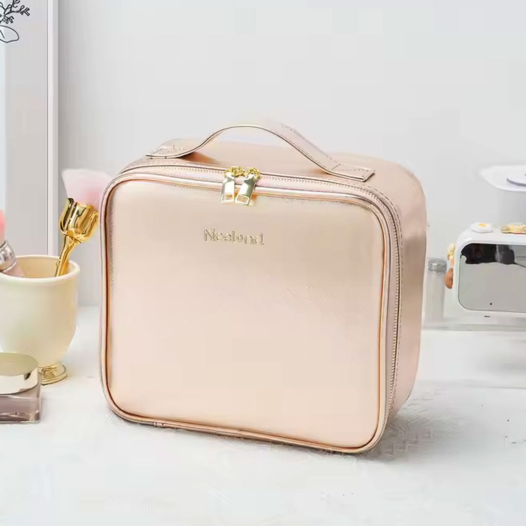 Estuche Organizador De Maquillaje Con Espejo LED