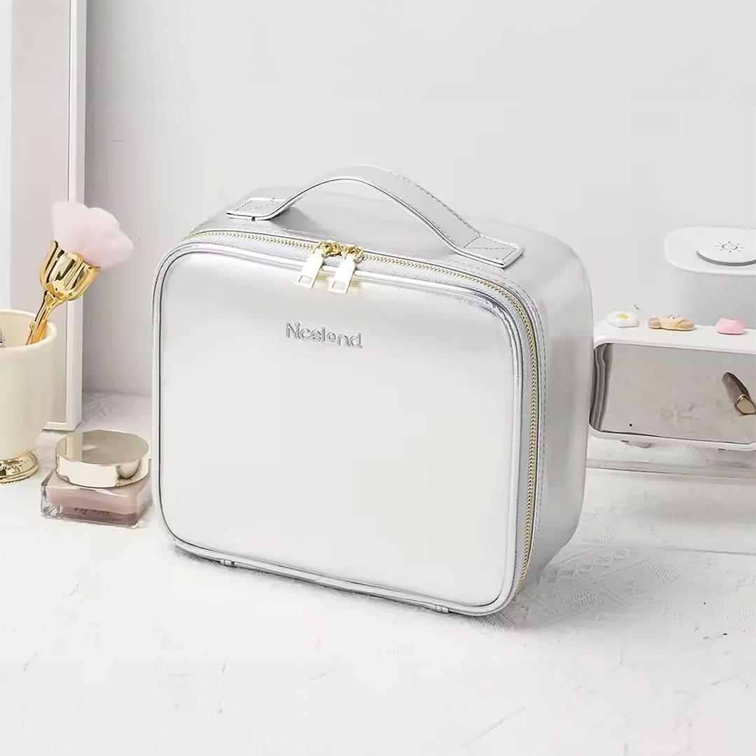 Estuche Organizador De Maquillaje Con Espejo LED