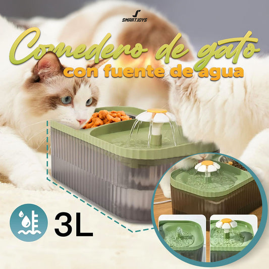 Comedero Para Gato Con Fuente De Agua
