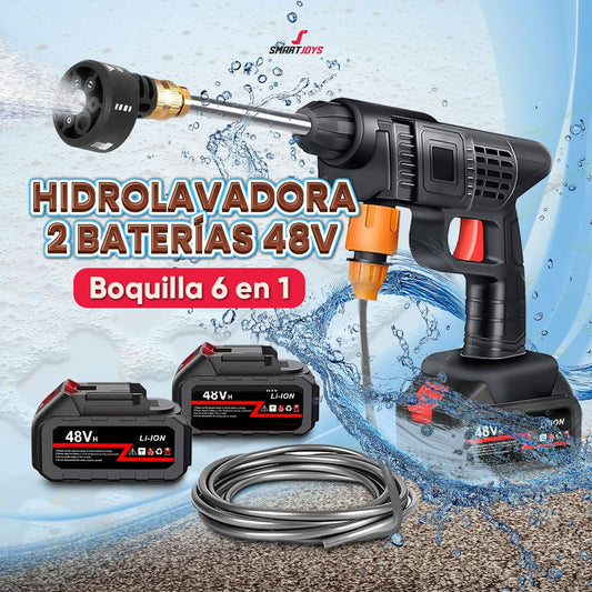 Hidrolavadora Inalámbrica 2 Baterías 48V Boquilla 6 en 1
