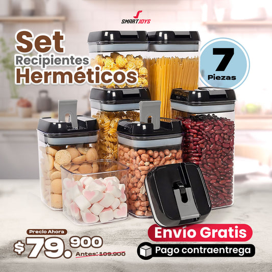 Set De Recipientes Herméticos Para Alimentos 7 Piezas