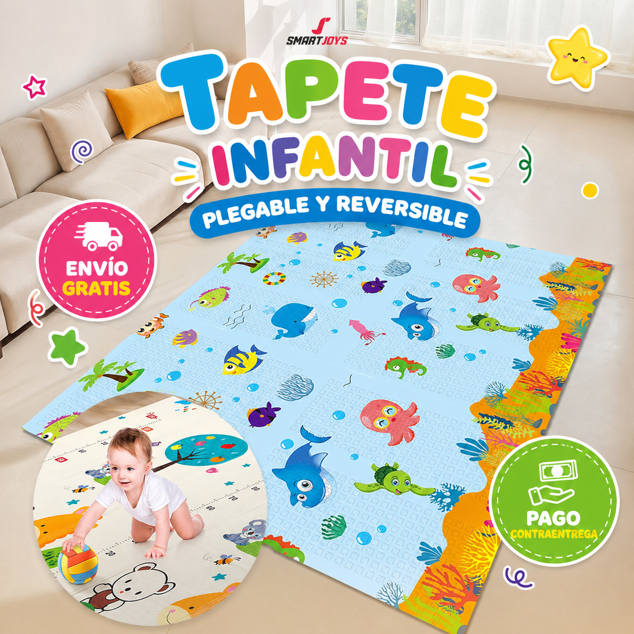 Tapete Infantil Plegable y Reversible